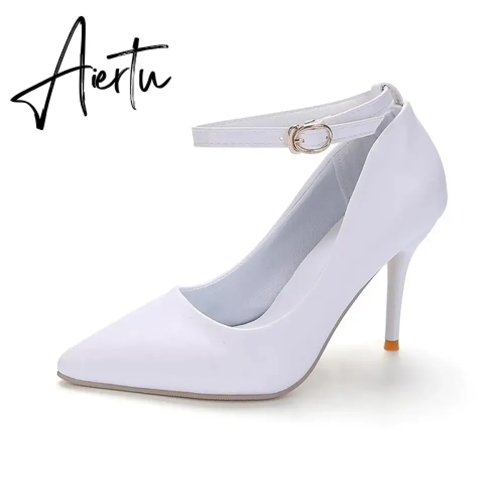 Aiertu Sexy Women Dress Pumps Wedding Fetish Shoe 16CM High Heels Peep toe Platform Patent Leather Nighclub Shoes Women Black Pumps