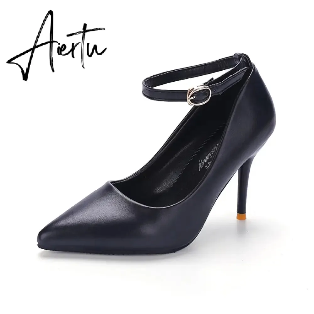 Aiertu Sexy Women Dress Pumps Wedding Fetish Shoe 16CM High Heels Peep toe Platform Patent Leather Nighclub Shoes Women Black Pumps