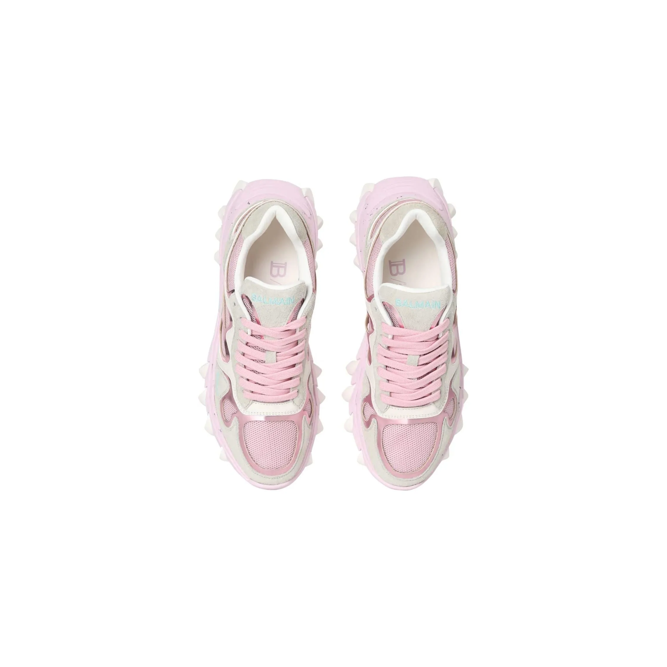 BALMAIN B-East trainer in leather, suede and mesh