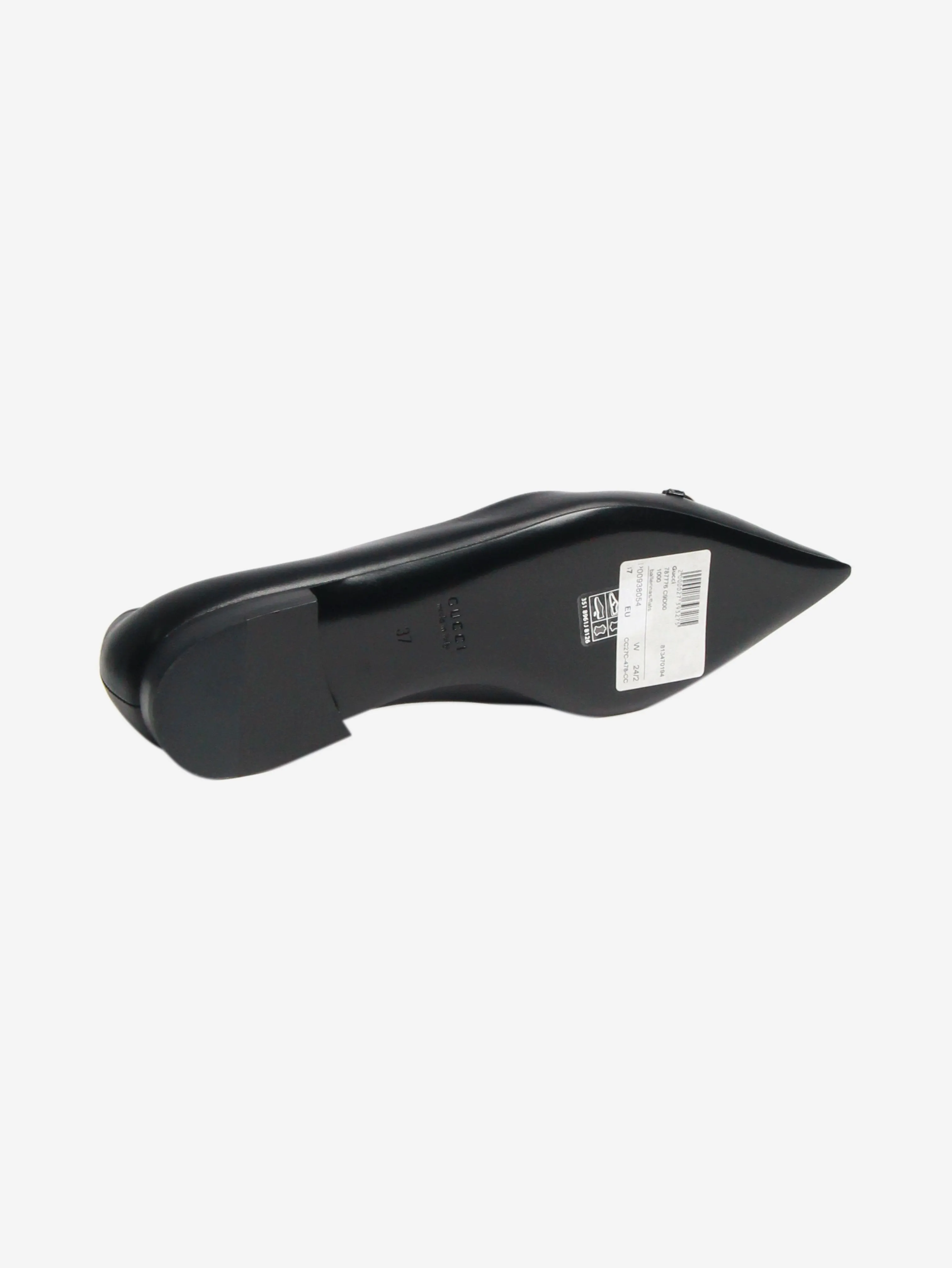 Black leather Horsebit ballet flats - size EU 37