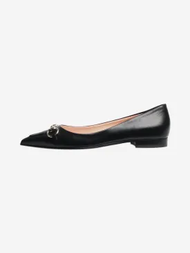 Black leather Horsebit ballet flats - size EU 37