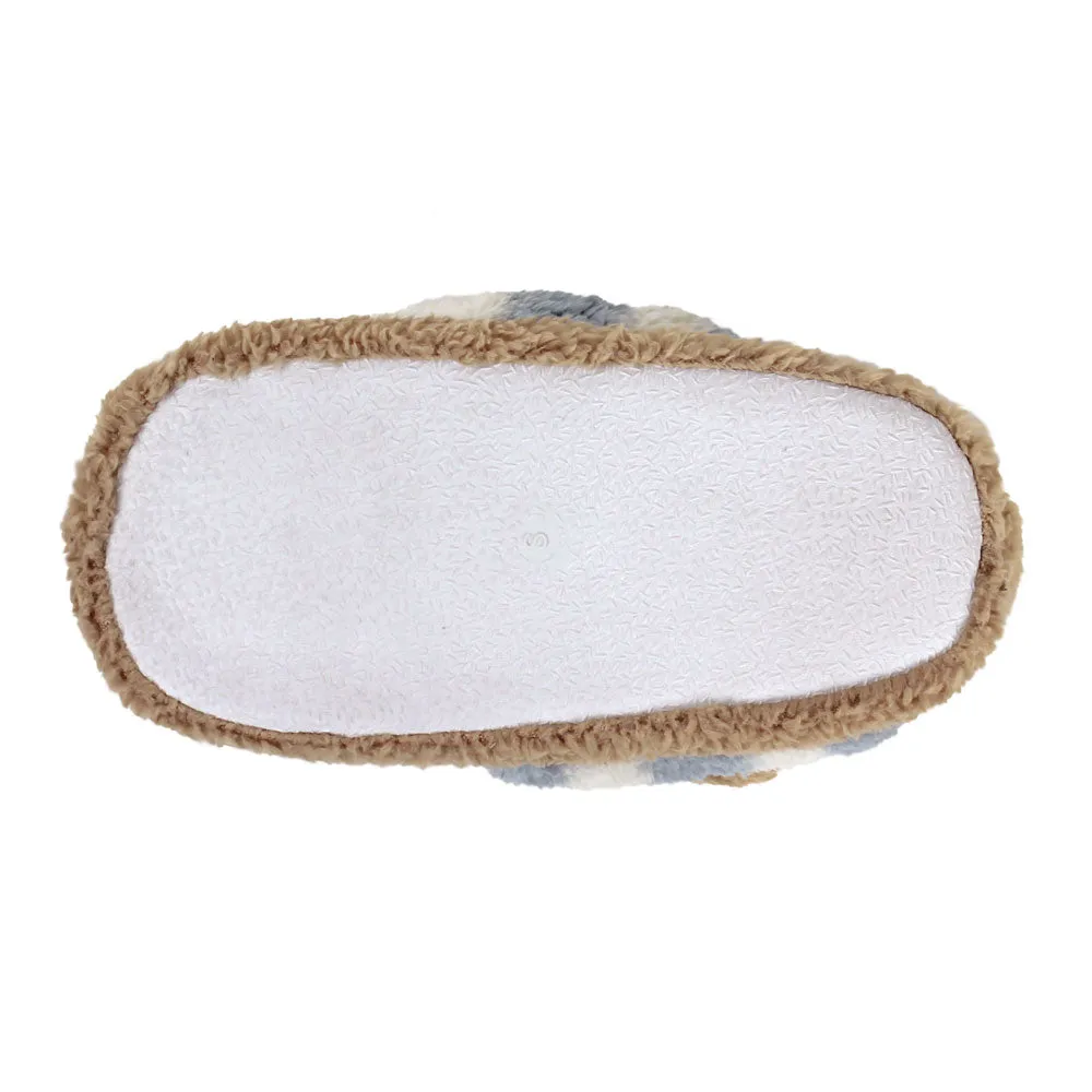 Blue Striped Bunny Slippers JulesRoche Soft Plush Non-Slip