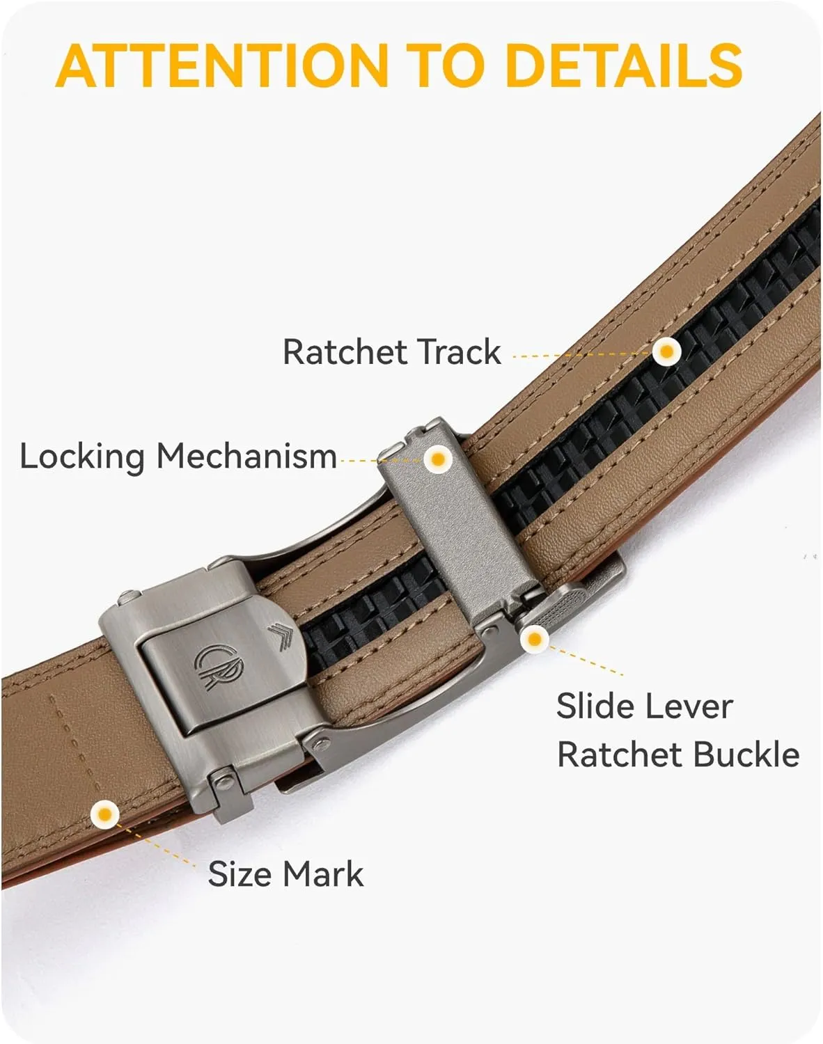 CHAOREN Mens Dress Belt Leather 2 Pack - Mens Ratchet Belt for Dress Shirt and Pants Every Occasion (32mm)