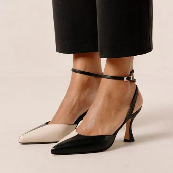Cinderella Black and White | Leather pump