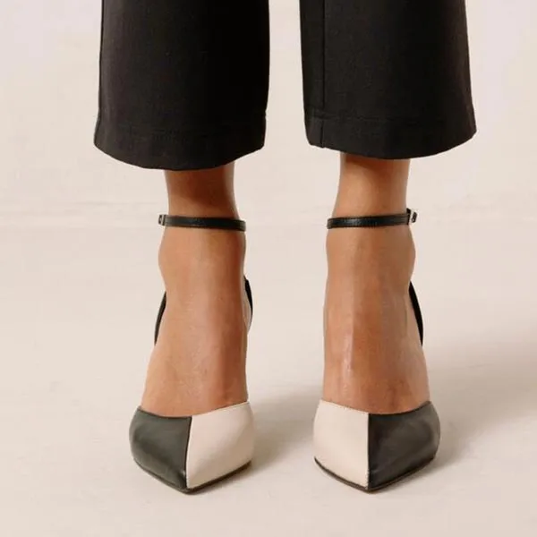 Cinderella Black and White | Leather pump