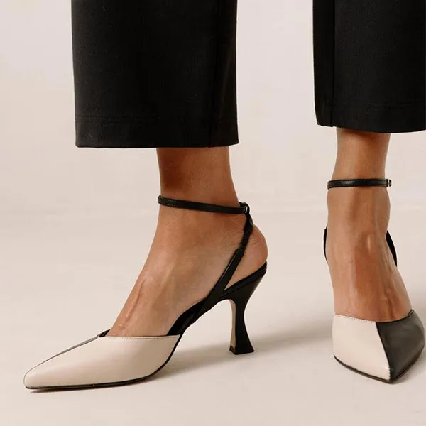 Cinderella Black and White | Leather pump