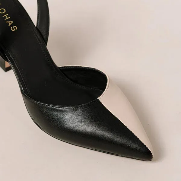 Cinderella Black and White | Leather pump