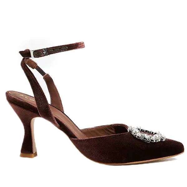 Cinderella Crystal Brown | Velvet pump