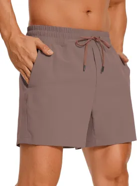 CRZ YOGA Men's Linerless Workout Shorts - 5'' Lightweight Quick Dry for Running Sports Athletic Gym with Pockets
