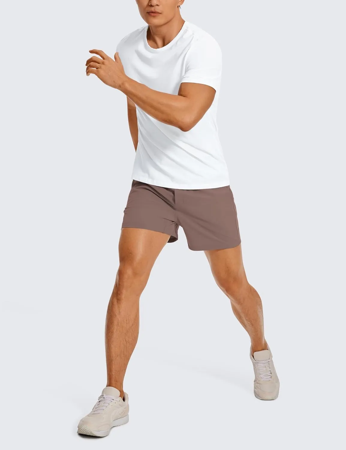 CRZ YOGA Men's Linerless Workout Shorts - 5'' Lightweight Quick Dry for Running Sports Athletic Gym with Pockets