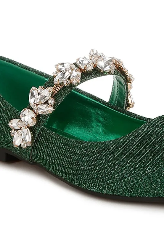 Flavia Diamante Brooch Glitter Ballerinas