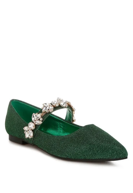 Flavia Diamante Brooch Glitter Ballerinas