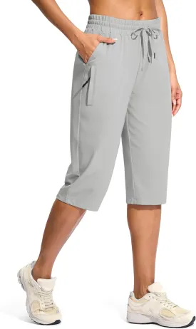 G Gradual Women's 15" Long Shorts Below The Knee Capri Lightweight Quick Dry Hiking Cargo Shorts for Women with 3 Pockets