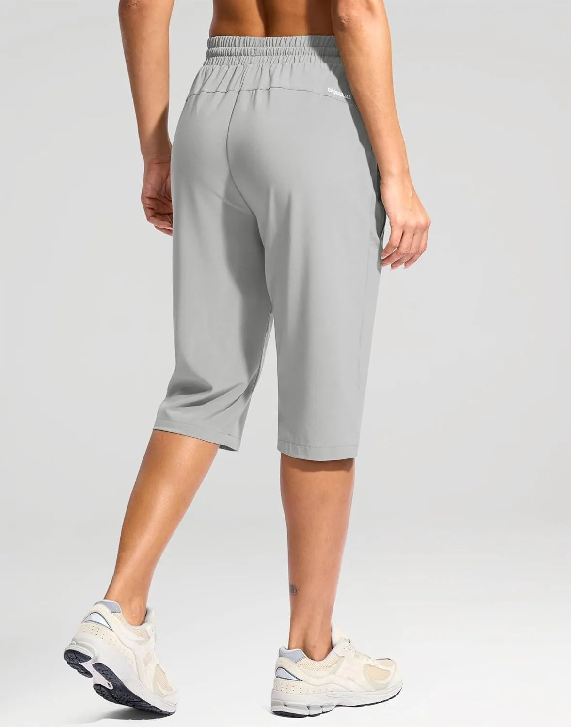 G Gradual Women's 15" Long Shorts Below The Knee Capri Lightweight Quick Dry Hiking Cargo Shorts for Women with 3 Pockets