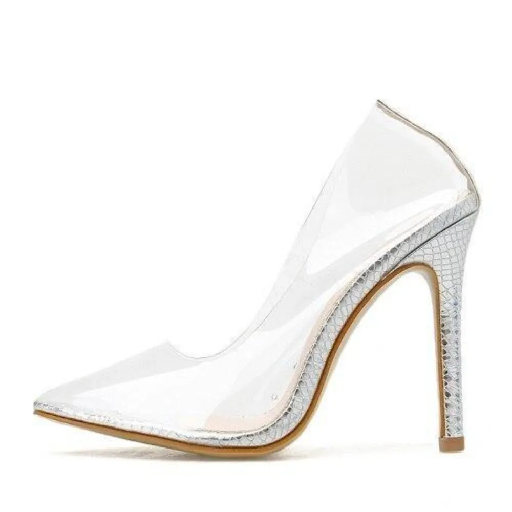 High Thin Heels Pointed Toe Slip on Leopard Pumps