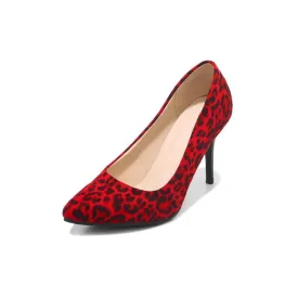 Ladies Stiletto High Heel Shallow Mouth Leopard Print Woman Pumps