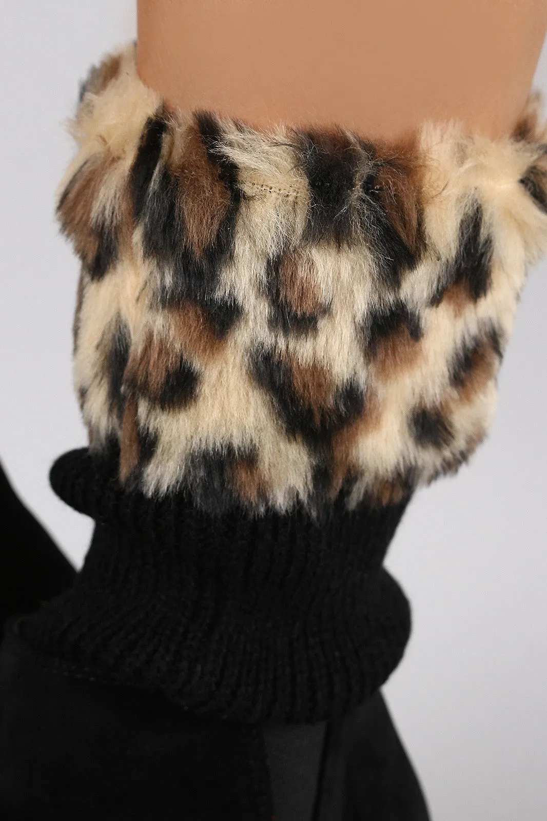 Leopard Fur Cuff Boot Toppers