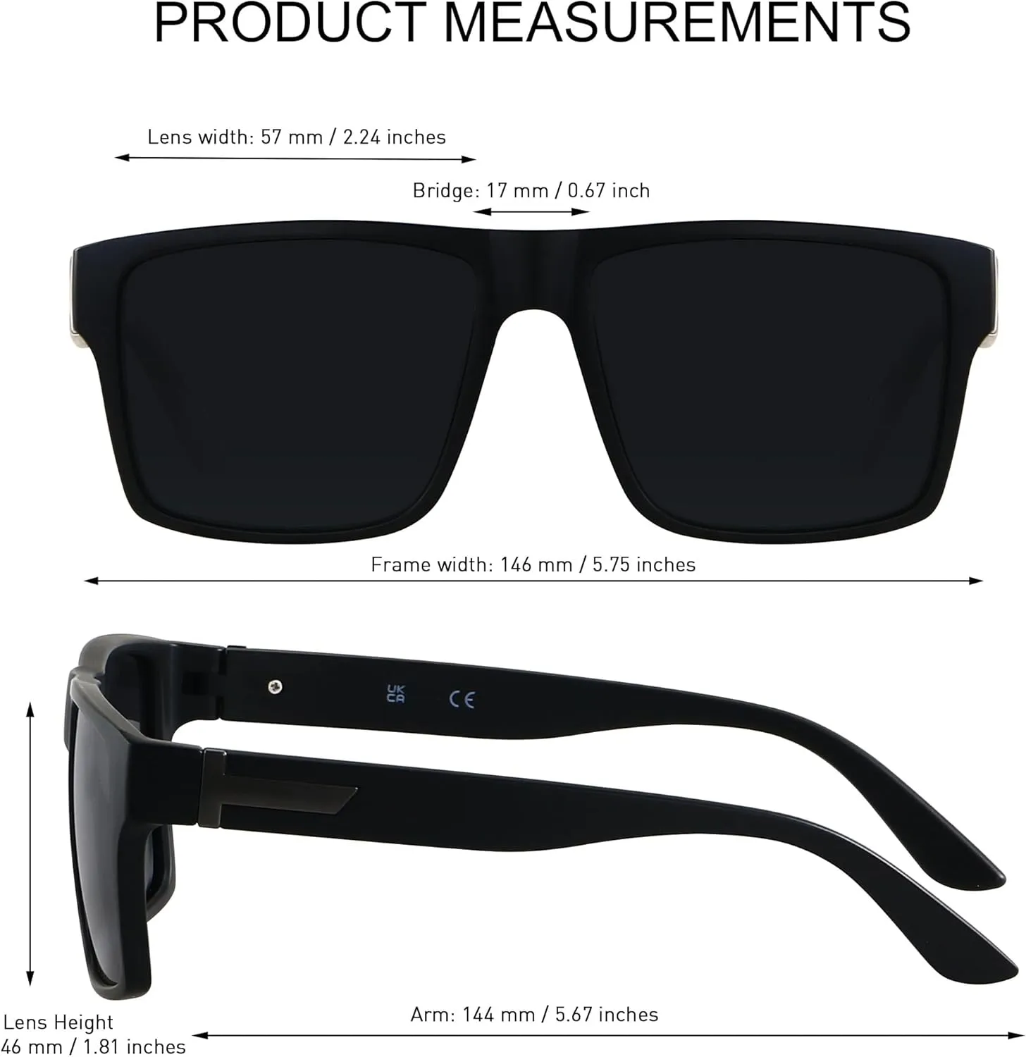 LYZOIT Square Sunglasses for Men Women Polarized Oversized Big UV Protection Rectangle Shades