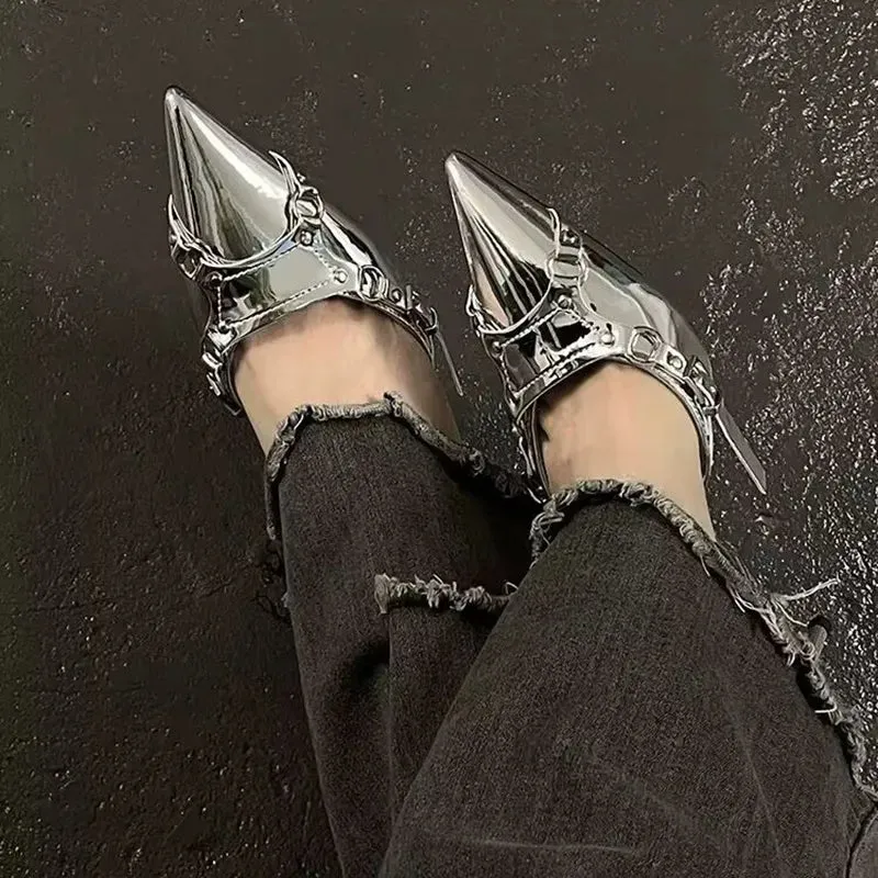 Matrix Silver High Heels Pumps