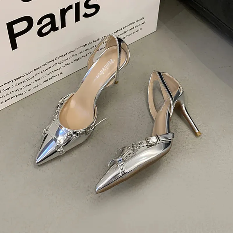 Matrix Silver High Heels Pumps