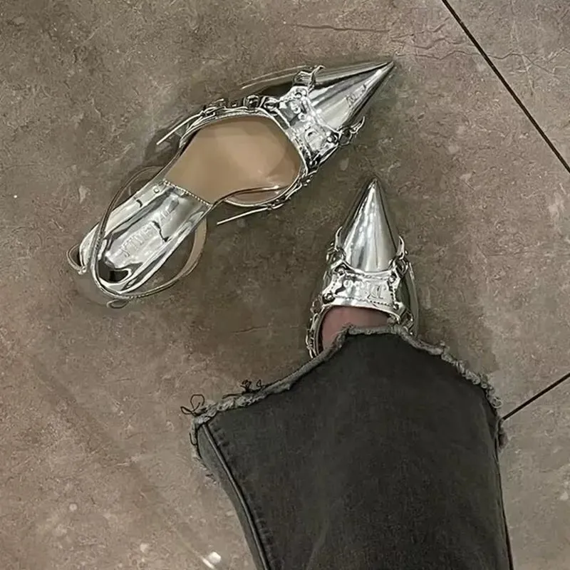 Matrix Silver High Heels Pumps