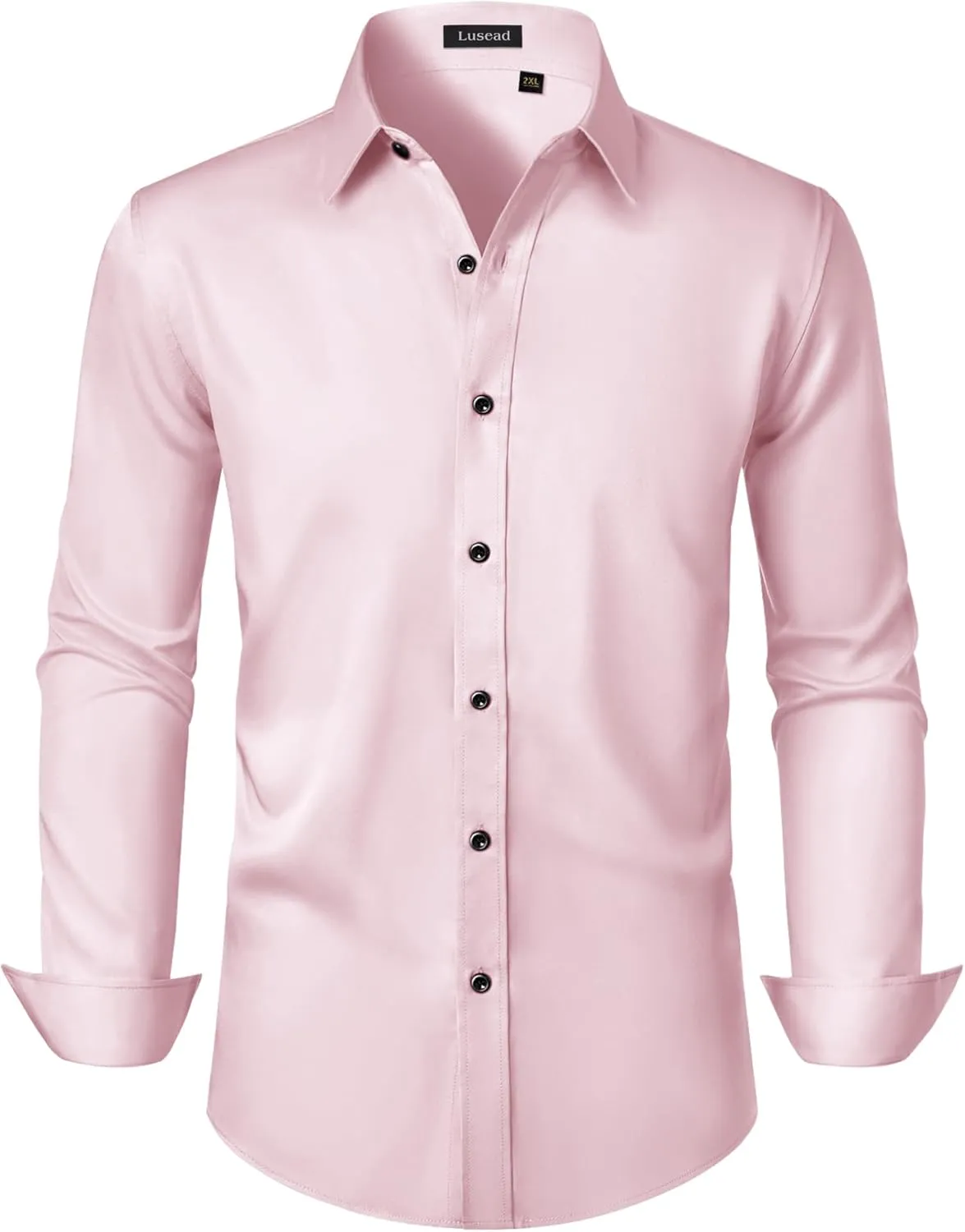 Men's Dress Shirts Long Sleeve Stretch Wrinkle Free Slim Fit Wedding Formal Button Down Shirt