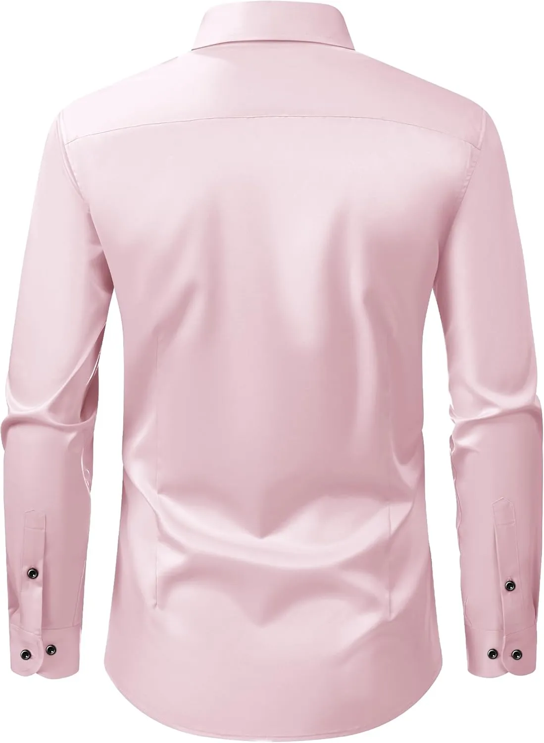 Men's Dress Shirts Long Sleeve Stretch Wrinkle Free Slim Fit Wedding Formal Button Down Shirt