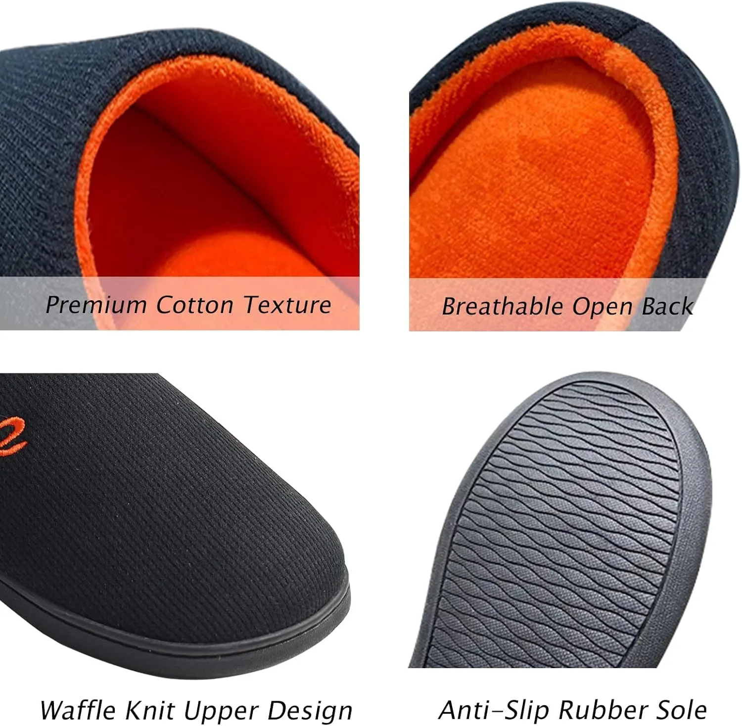 Men's Memory Foam Slippers, Comfy House Shoes, Cozy Men's Slippers with Warm Soft Coral Fleece Lining