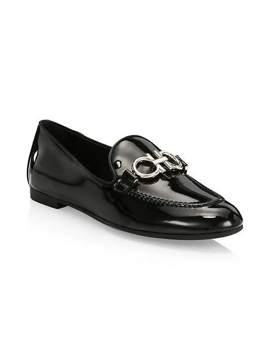 NEW SALVATORE FERRAGAMO Trifoglio Women's 727758 Black Shoe Size 8.5 D MSRP $650