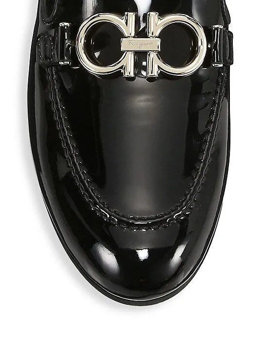 NEW SALVATORE FERRAGAMO Trifoglio Women's 727758 Black Shoe Size 8.5 D MSRP $650