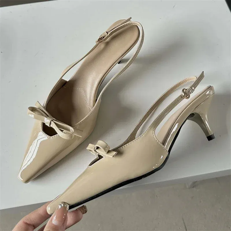 Pointed Toe Sling backs Buckle Strap Pumps