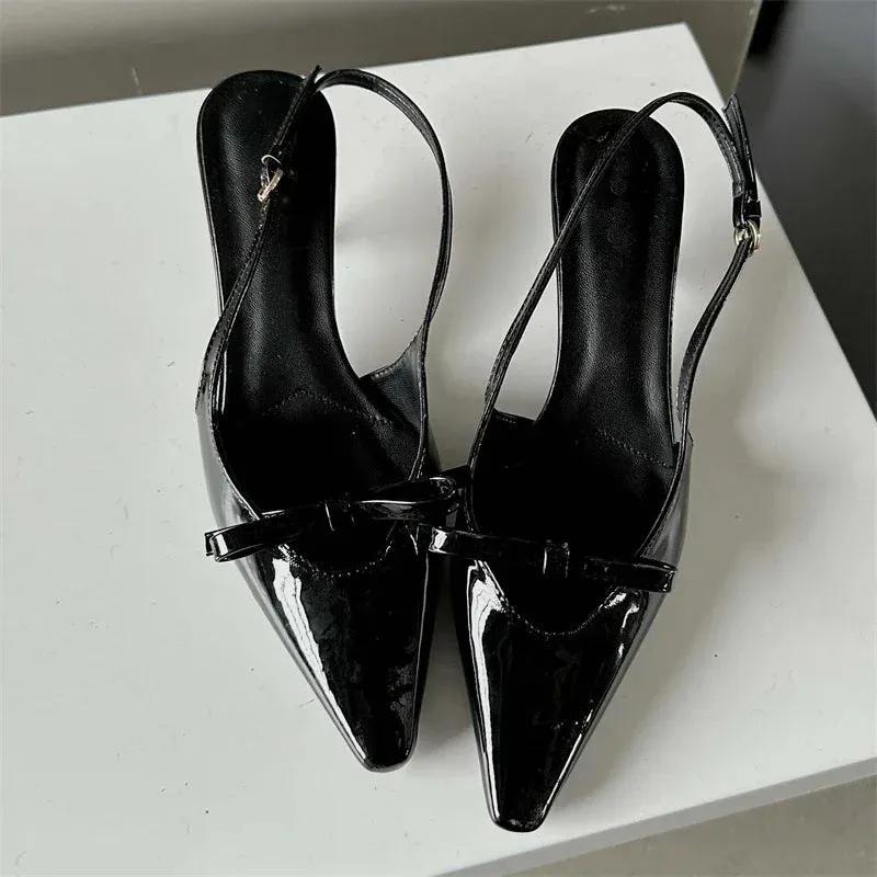 Pointed Toe Sling backs Buckle Strap Pumps
