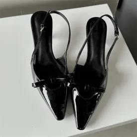 Pointed Toe Sling backs Buckle Strap Pumps