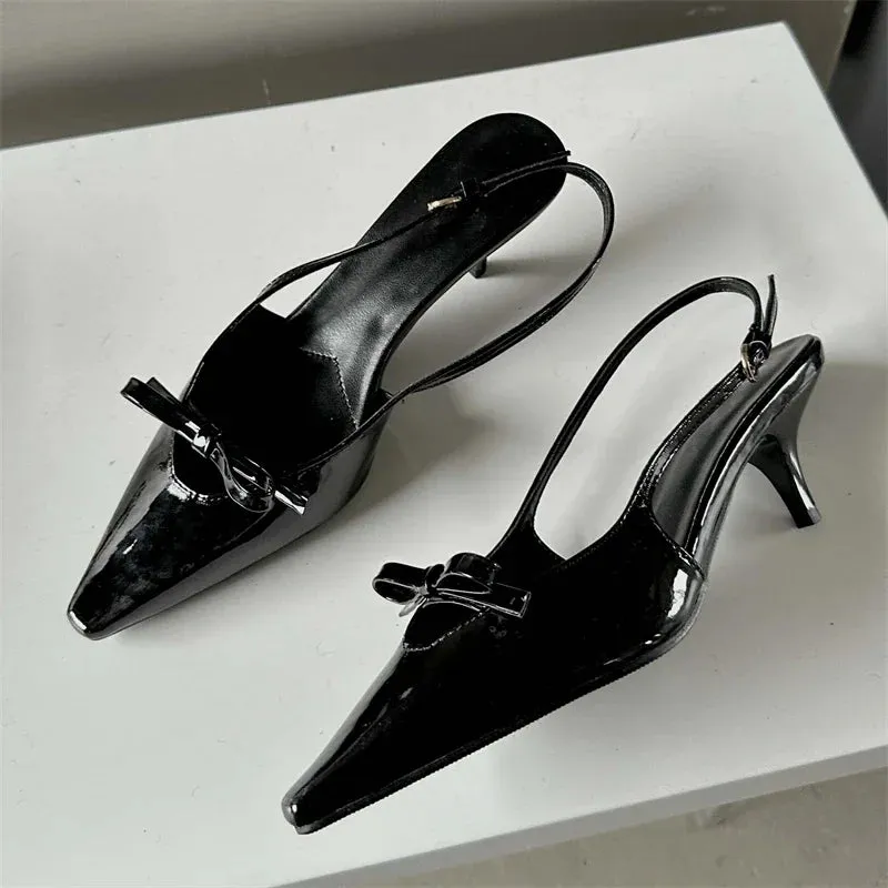 Pointed Toe Sling backs Buckle Strap Pumps