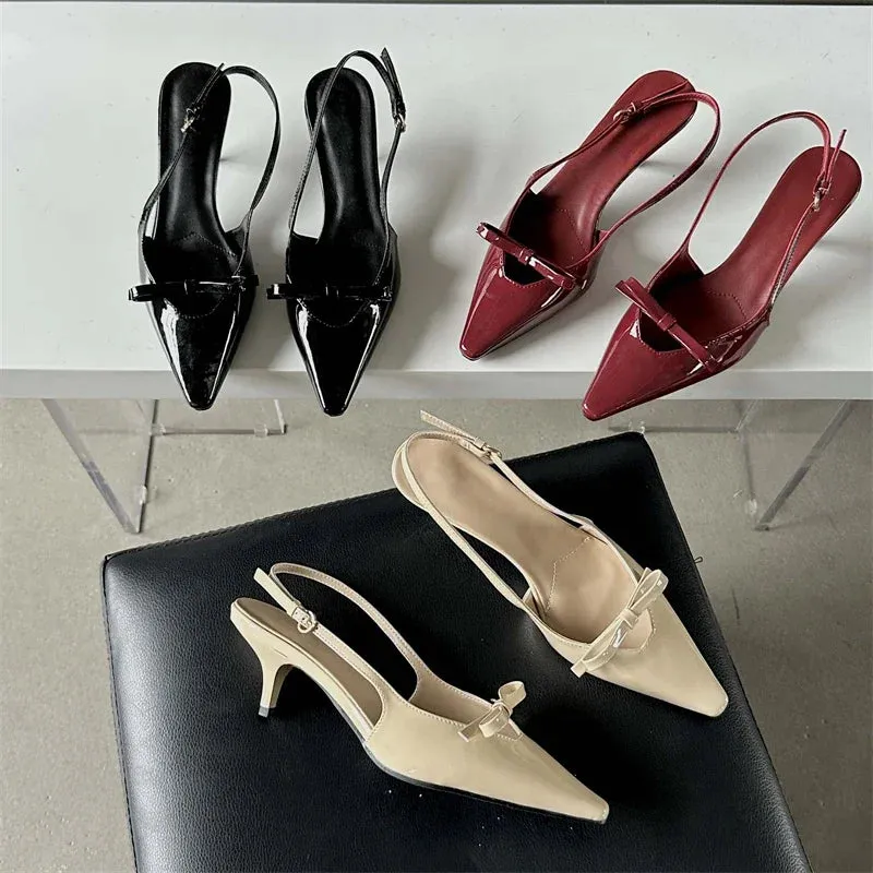 Pointed Toe Sling backs Buckle Strap Pumps