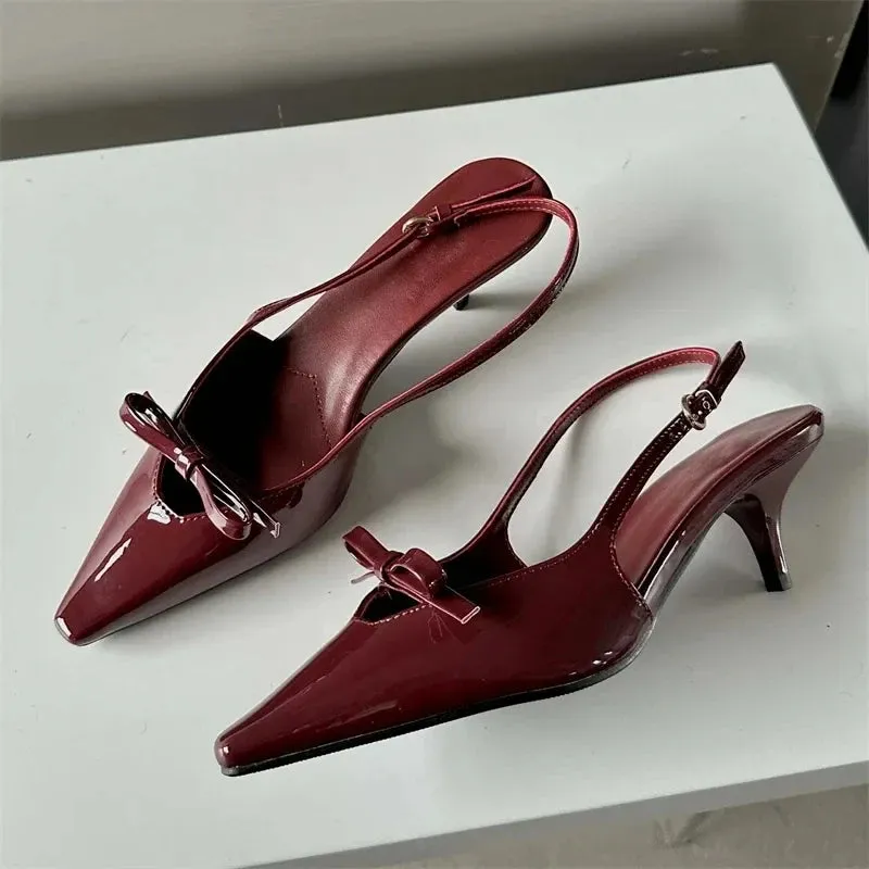 Pointed Toe Sling backs Buckle Strap Pumps