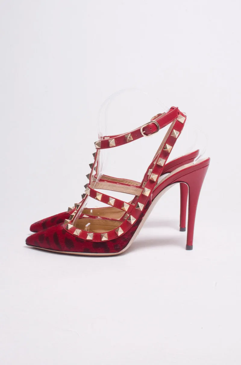 PONYHAIR ROCKSTUD HEELS