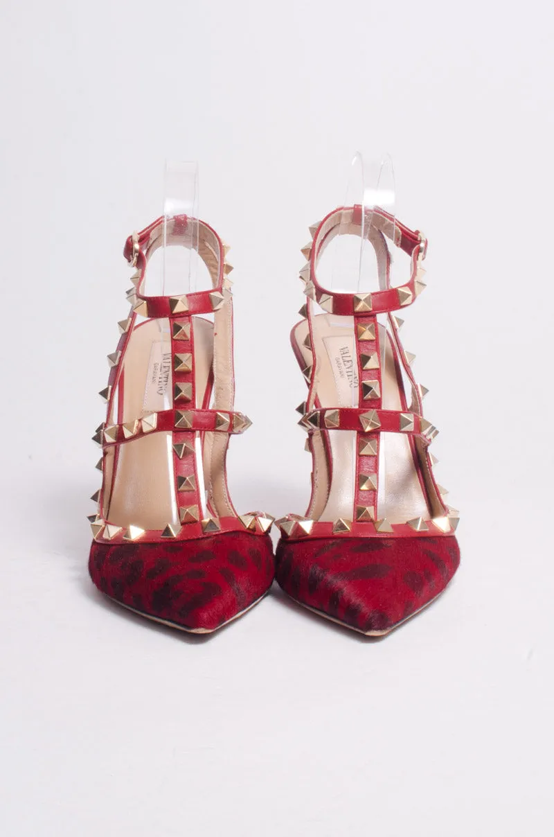 PONYHAIR ROCKSTUD HEELS