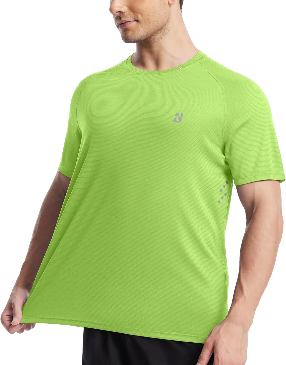 Roadbox Men's UPF 50  Swim Rash Guard, Short Sleeve UV Sun Protection Workout Athletic Shirts Quick Dry Gym Running Tee Tops