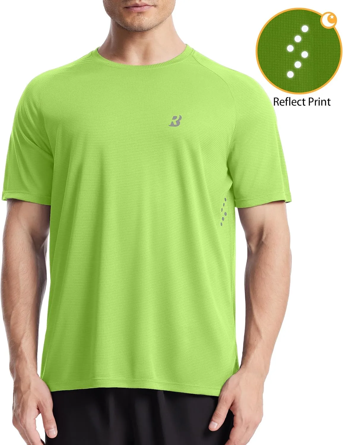 Roadbox Men's UPF 50  Swim Rash Guard, Short Sleeve UV Sun Protection Workout Athletic Shirts Quick Dry Gym Running Tee Tops