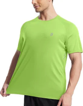 Roadbox Men's UPF 50  Swim Rash Guard, Short Sleeve UV Sun Protection Workout Athletic Shirts Quick Dry Gym Running Tee Tops