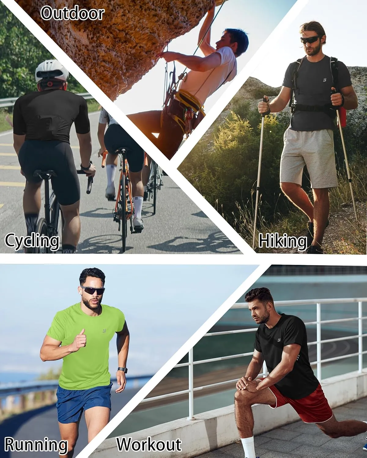Roadbox Men's UPF 50  Swim Rash Guard, Short Sleeve UV Sun Protection Workout Athletic Shirts Quick Dry Gym Running Tee Tops