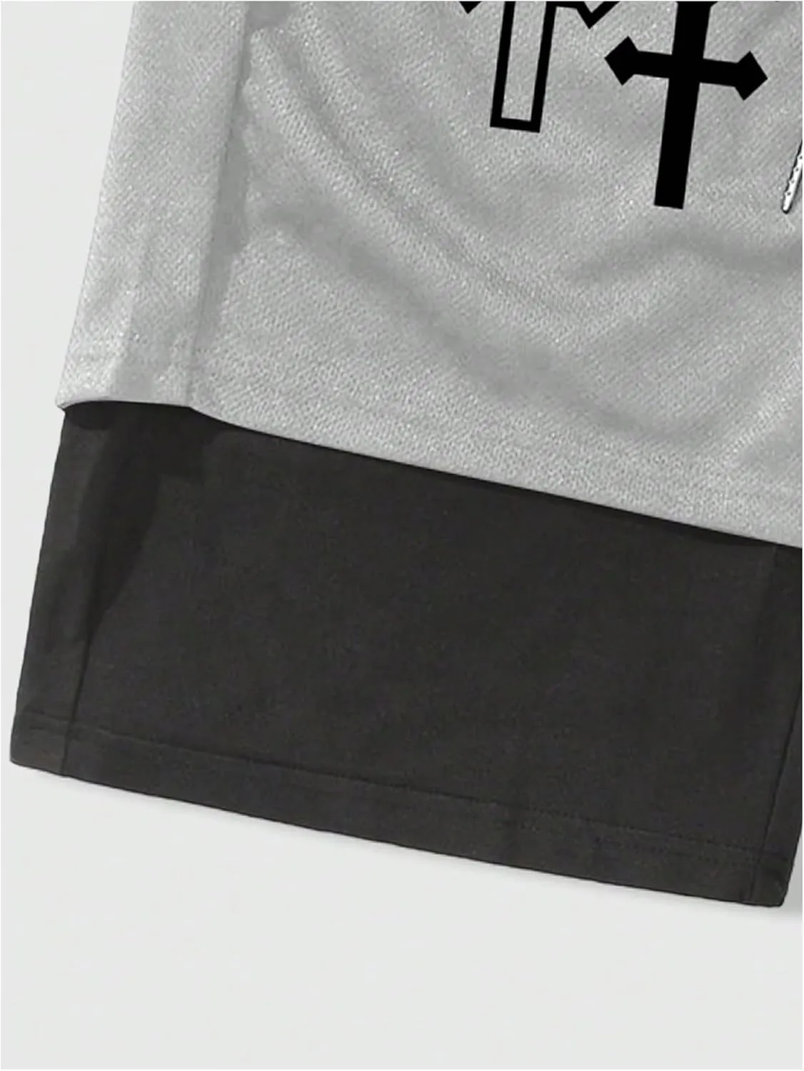 SHENHE Men's Graphic Shorts with Liner Cross Print Drawstring 2 in 1 Goth Gym Track Bottoms