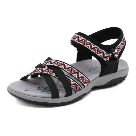 SIKETU | Cross Straps Print Summer Walking Sandals