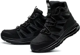 SYLPHID Men Steel Toe Sneakers Women Safety Shoes High top Work Shoe with Air Cushion Lightweight Breathable Puncture Proof