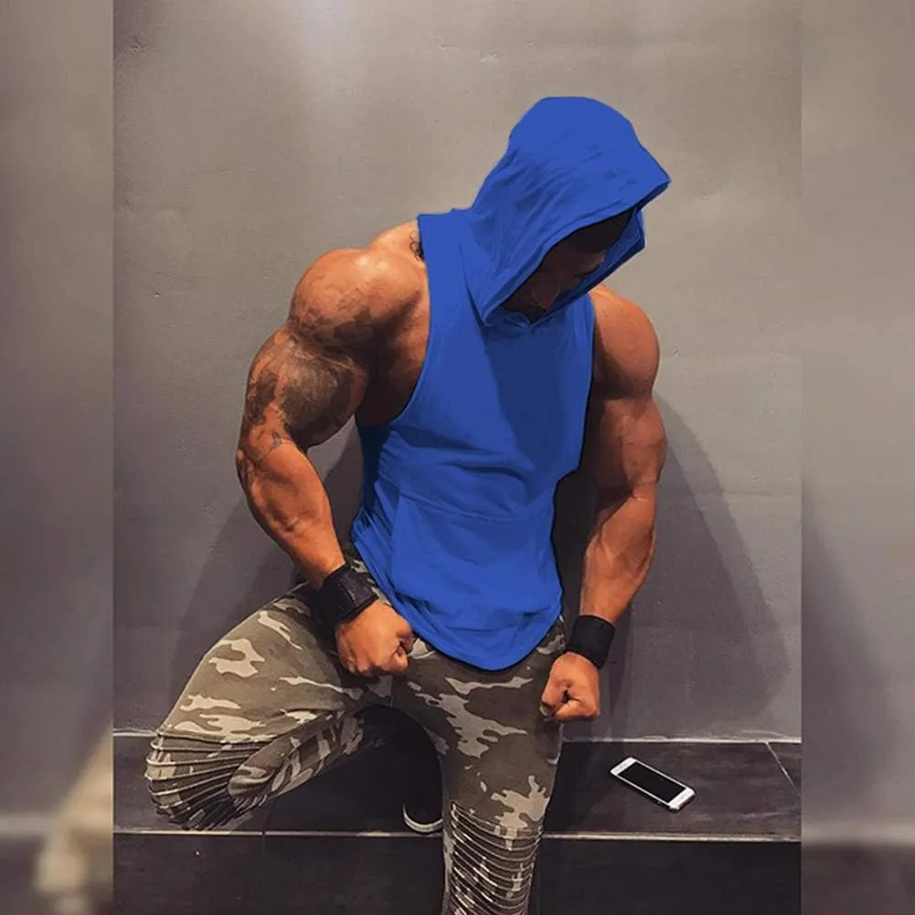 SZKANI Mens Skull Print Sleeveless Fitness Vest Bodybuilding Stringers Workout Tank Tops