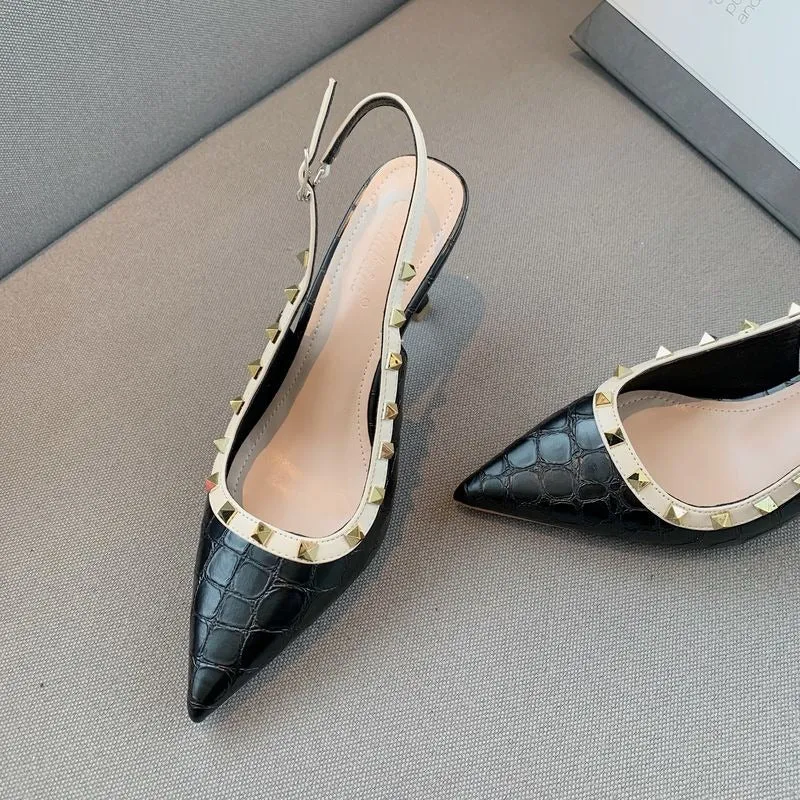 Women Crystal Pumps Thin Heel
