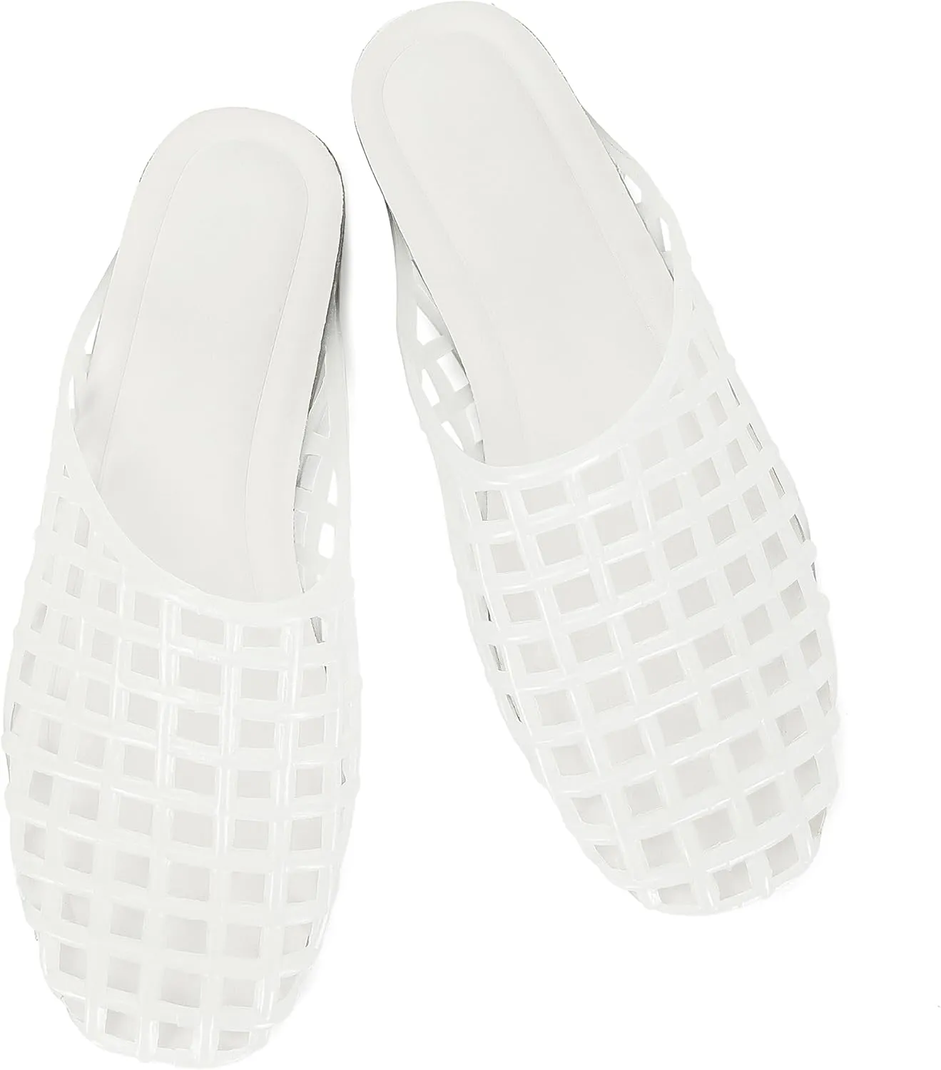 Women's Red Jelly Mesh Slides, Comfortable Flat Slip On Sandals, Casual Summer Beach Slippers